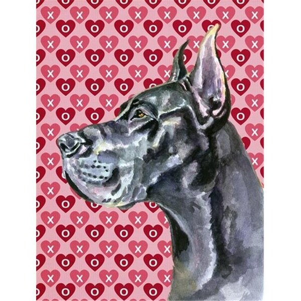 Patioplus Black Great Dane Hearts Love And Valentines Day Flag Garden Size - PA251603