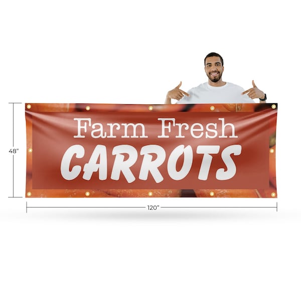 Signmission Farm Fresh Carrots, 48 Inch x 120 Inch, Vinyl Banner - B-120-30585