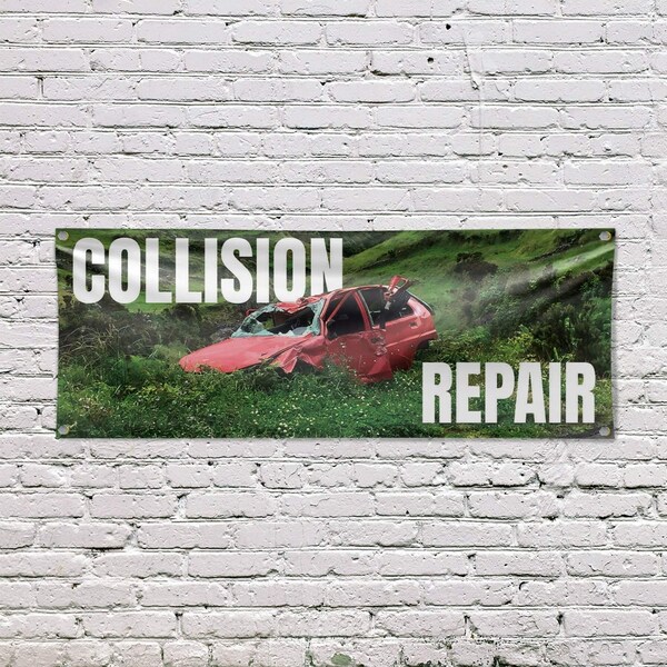 Signmission Collision Repair, 18 Inch x 48 Inch, Vinyl Banner - B-30519