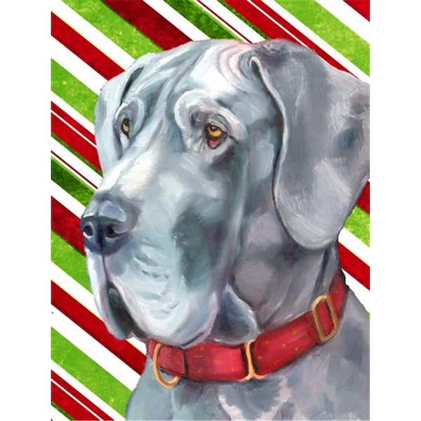 Patioplus Great Dane Candy Cane Holiday Christmas Flag Garden Size - PA257566