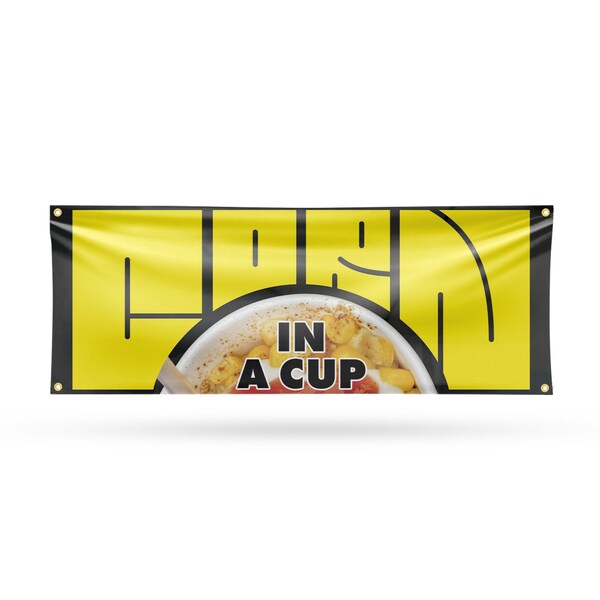 Signmission Corn In A Cup, 18 Inch x 48 Inch, Vinyl Banner - B-30530