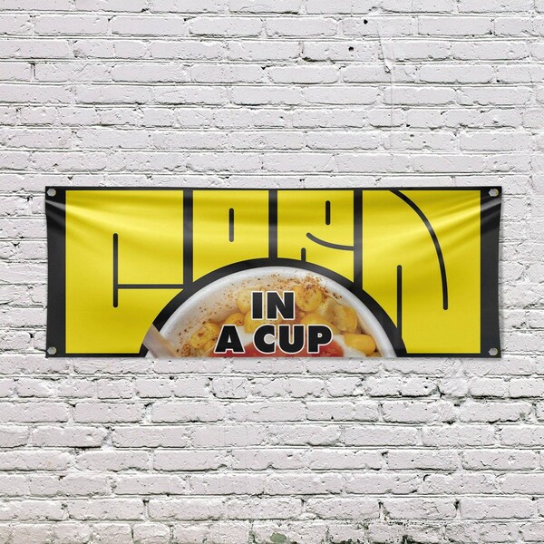 Signmission Corn In A Cup, 18 Inch x 48 Inch, Vinyl Banner - B-30530