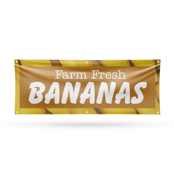 Signmission Farm Fresh Bananas, 24 Inch x 72 Inch, Vinyl Banner - B-72-30576