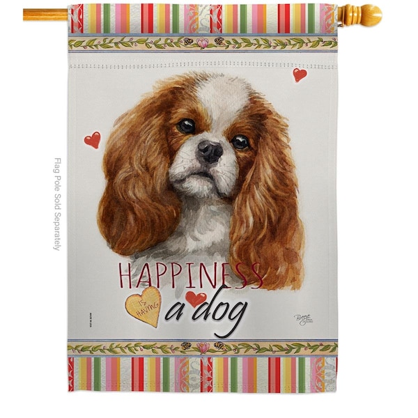 Gardencontrol 28 x 40 in. Dog Comforter Spaniel Happiness Double-Sided Decorative Vertical House Flag - GA2069561