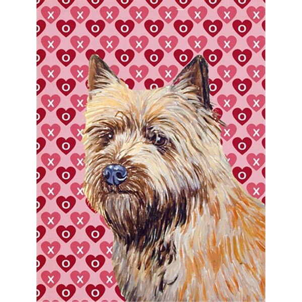 Patioplus 11 x 15 in. Cairn Terrier Hearts Love And Valentines Day Portrait Flag Garden Size - PA246867