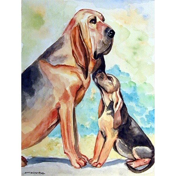Patioplus 28 x 40 in. Bloodhound Mommas Love Flag Canvas House Size - PA247593