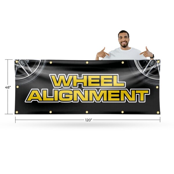 Signmission Wheel Alignment, 48 Inch x 120 Inch, Vinyl Banner - B-120-30939