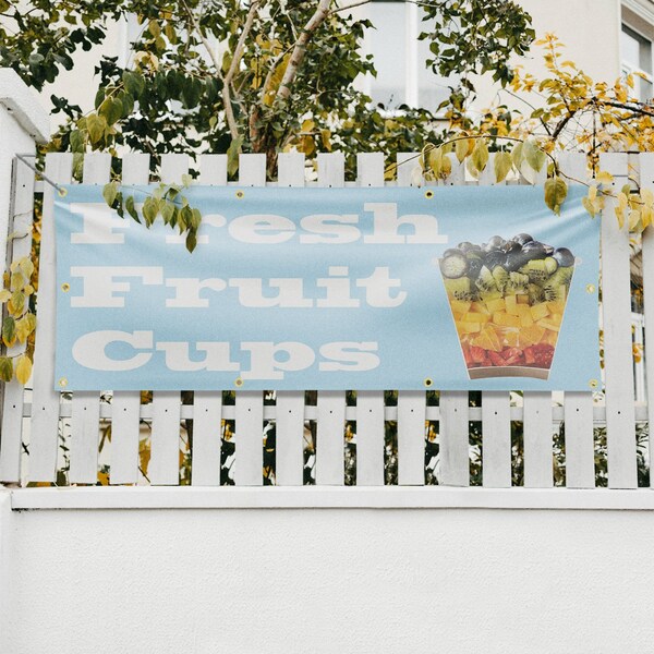 Signmission Fresh Fruit Cups, 36 Inch x 96 Inch, Vinyl Banner - B-96-30656