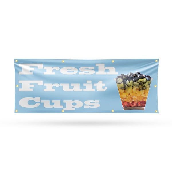 Signmission Fresh Fruit Cups, 36 Inch x 96 Inch, Vinyl Banner - B-96-30656