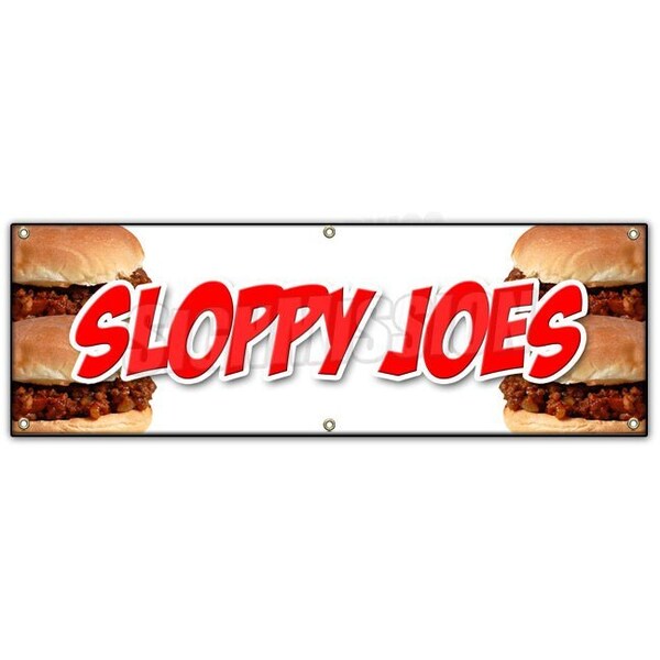 Signmission SLOPPY JOES BANNER SIGN beef chicken bun sliders homemade food lunch - B-72 SLOPPY JOES