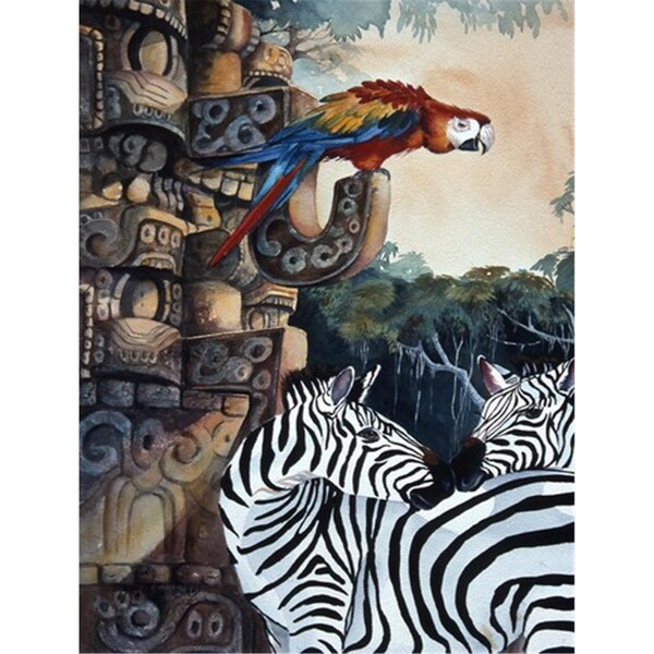 Patioplus Zebras And Parrots Flag Garden Size - PA251484