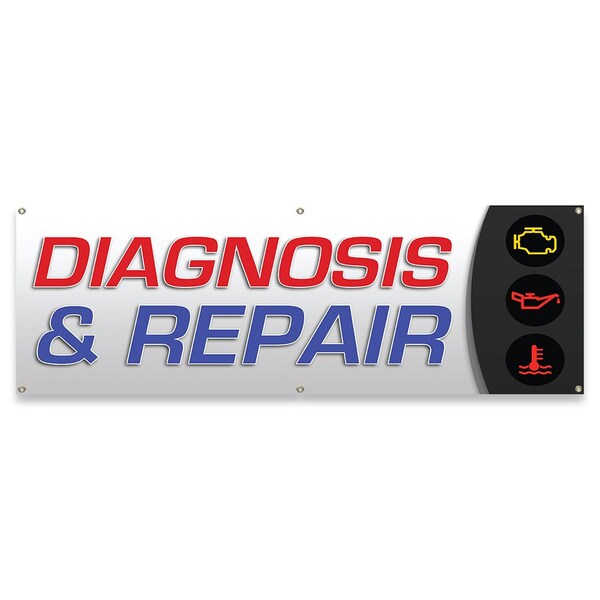 Signmission Diagnosis & Repair Banner Concession Stand Food Truck Single Sided - B-72-30042
