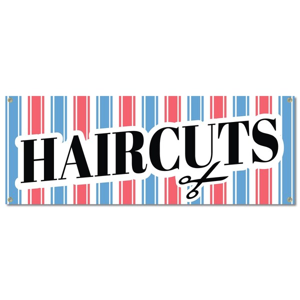 Signmission Haircuts, 18 Inch, Banner - B-30385