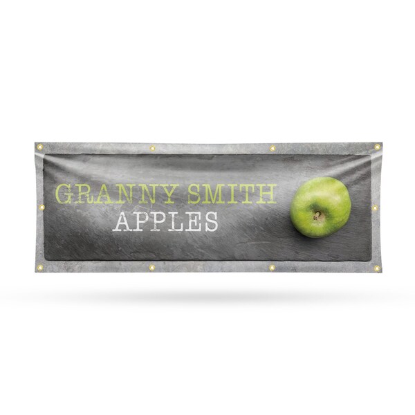 Signmission Granny Smith Apples, 36 Inch x 96 Inch, Vinyl Banner - B-96-30679
