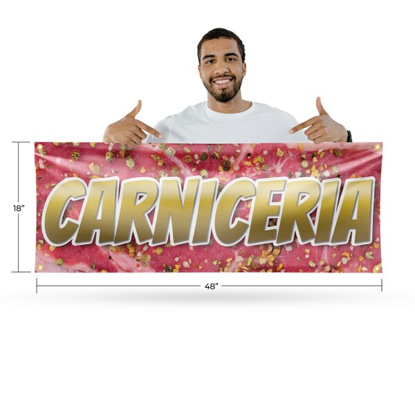 Signmission Carniceria, 18 Inch x 48 Inch, Vinyl Banner - B-30504