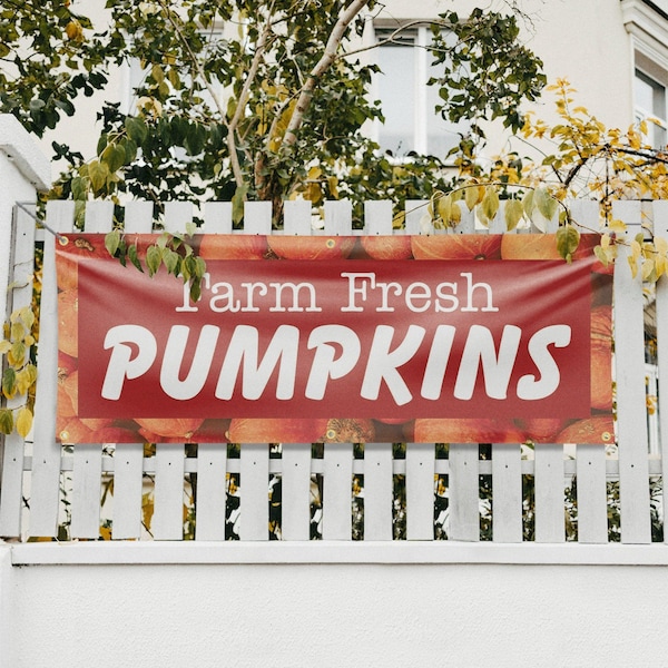 Signmission Farm Fresh Pumpkins, 24 Inch x 72 Inch, Vinyl Banner - B-72-30612