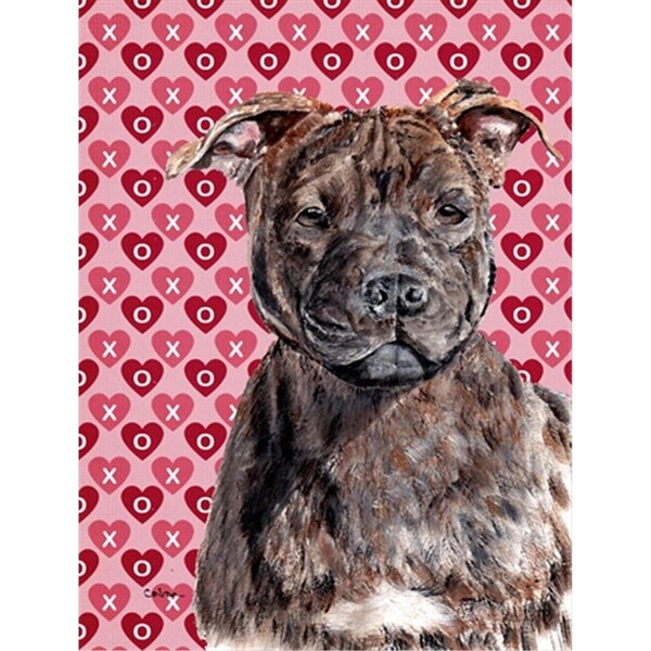 Patioplus Staffordshire Bull Terrier Staffie Hearts and Love Flag Garden Size - PA253263