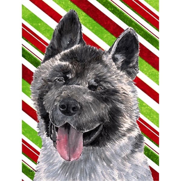 Patioplus Akita Candy Cane Holiday Christmas Flag Garden Size - PA631736
