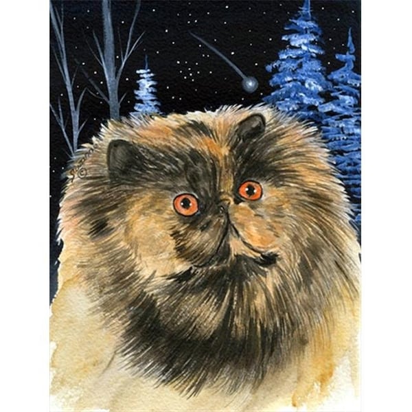 Patioplus 11 x 15 in. Starry Night Cat Persian Flag Garden Size - PA247869