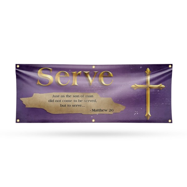 Signmission Jesus Serve, 24 Inch x 72 Inch, Vinyl Banner - B-72-30711