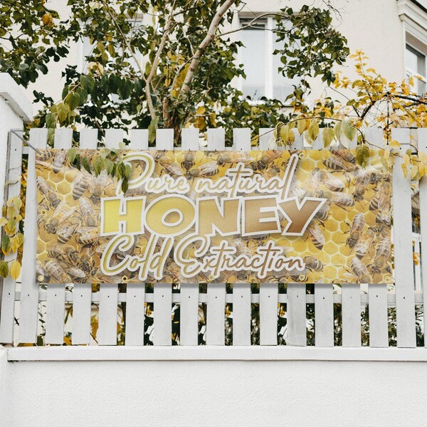 Signmission Pure Natural Honey Cold Extracted, 48 Inch x 120 Inch, Vinyl Banner - B-120-30826