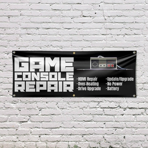 Signmission Game Console Repair, 24 Inch x 72 Inch, Vinyl Banner - B-72-30668