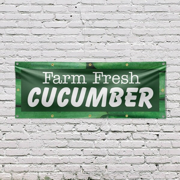 Signmission Farm Fresh Cucumber, 48 Inch x 120 Inch, Vinyl Banner - B-120-30590