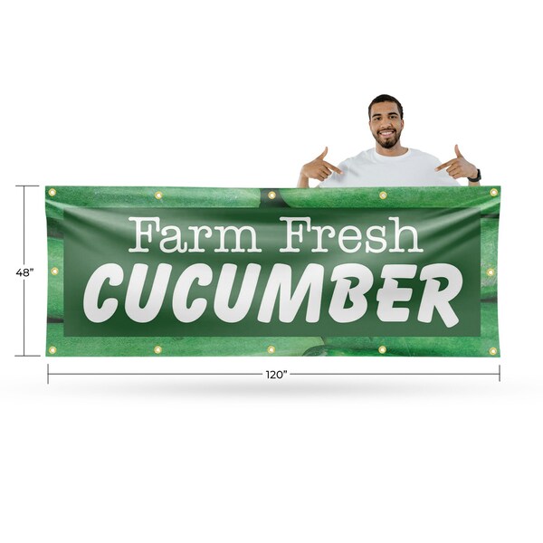 Signmission Farm Fresh Cucumber, 48 Inch x 120 Inch, Vinyl Banner - B-120-30590