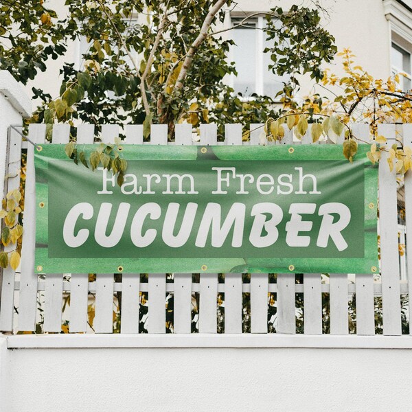 Signmission Farm Fresh Cucumber, 48 Inch x 120 Inch, Vinyl Banner - B-120-30590