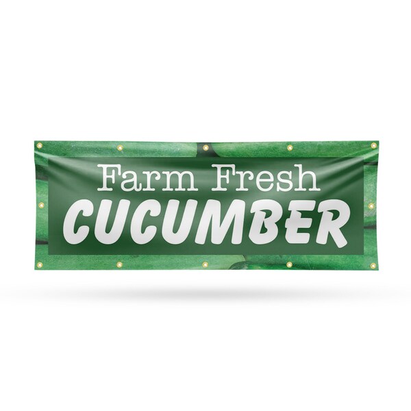 Signmission Farm Fresh Cucumber, 48 Inch x 120 Inch, Vinyl Banner - B-120-30590