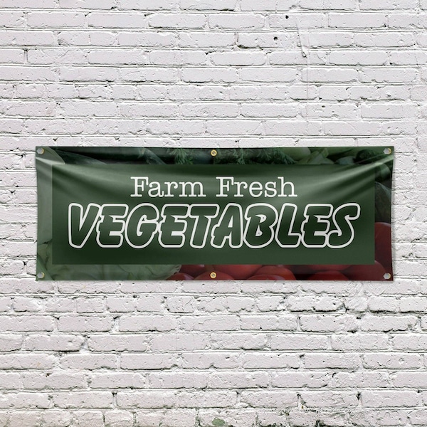 Signmission Farm Fresh Vegetables, 24 Inch x 72 Inch, Vinyl Banner - B-72-30619