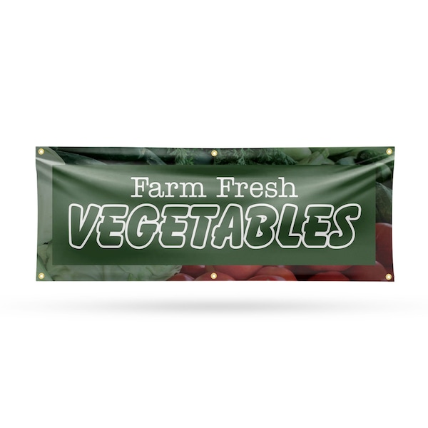 Signmission Farm Fresh Vegetables, 24 Inch x 72 Inch, Vinyl Banner - B-72-30619