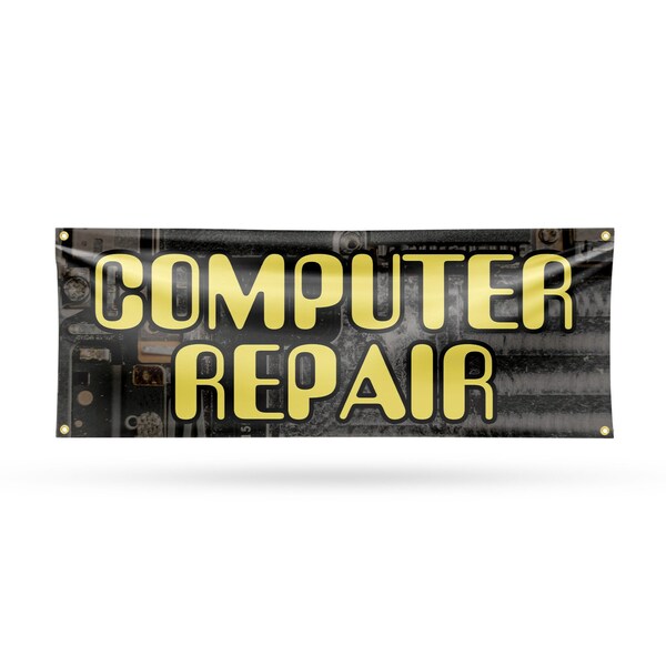 Signmission Computer Repair, 18 Inch x 48 Inch, Vinyl Banner - B-30527