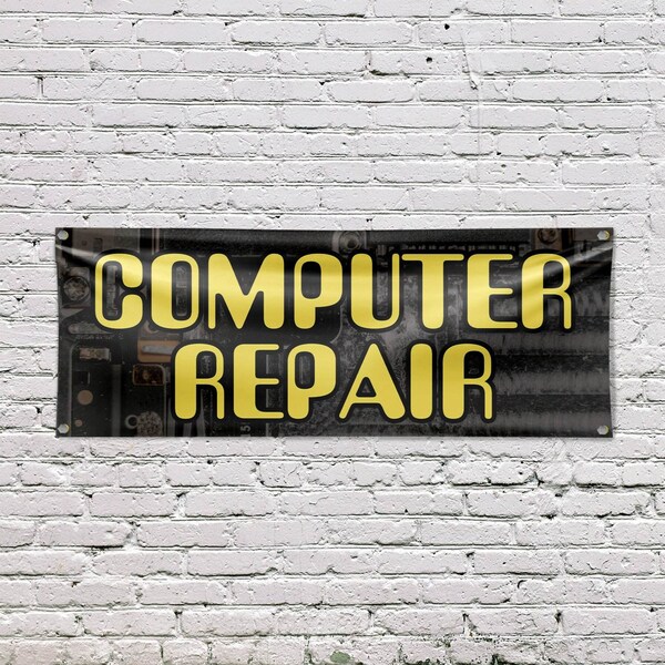 Signmission Computer Repair, 18 Inch x 48 Inch, Vinyl Banner - B-30527