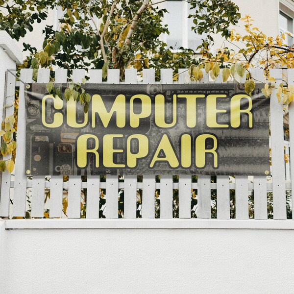 Signmission Computer Repair, 18 Inch x 48 Inch, Vinyl Banner - B-30527