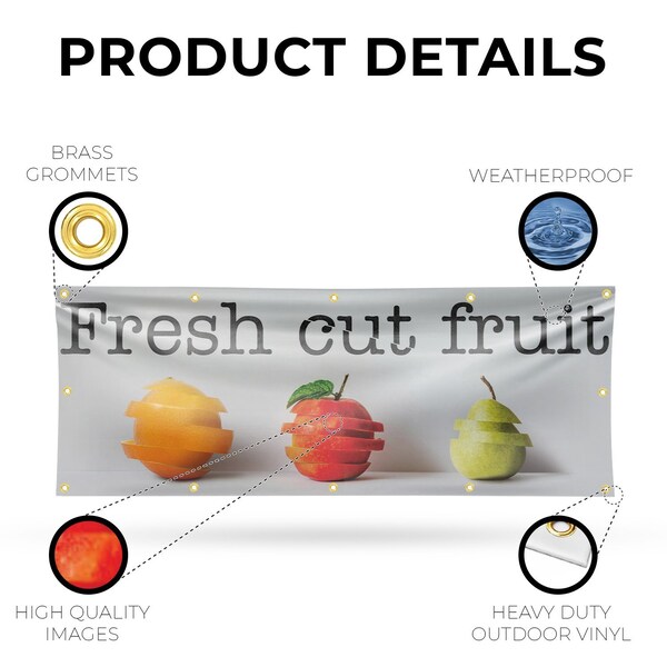Signmission Fresh Cut Fruit, 48 Inch x 120 Inch, Vinyl Banner - B-120-30655