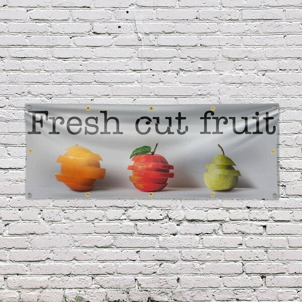 Signmission Fresh Cut Fruit, 48 Inch x 120 Inch, Vinyl Banner - B-120-30655