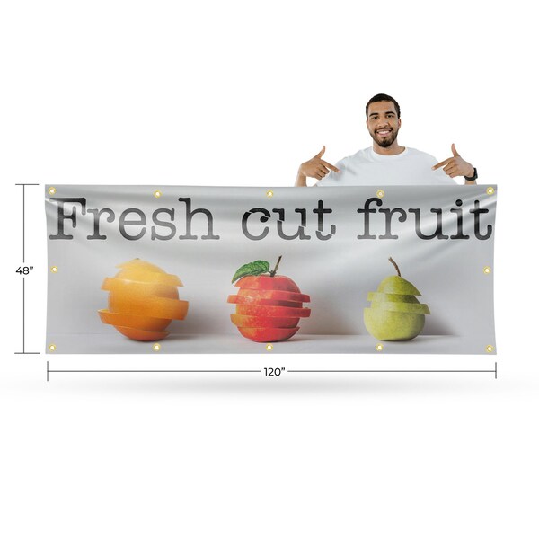 Signmission Fresh Cut Fruit, 48 Inch x 120 Inch, Vinyl Banner - B-120-30655