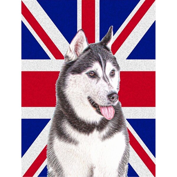 Patioplus Alaskan Malamute with English Union Jack British Flag Flag Garden Size - PA248704