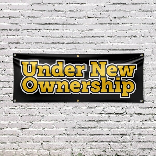 Signmission Under New Ownership, 24 Inch x 72 Inch, Vinyl Banner - B-72-30899