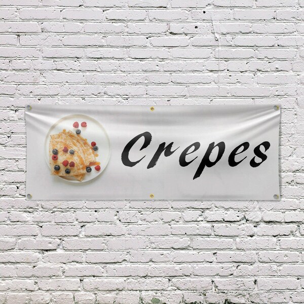 Signmission Crepes, 24 Inch x 72 Inch, Vinyl Banner - B-72-30534