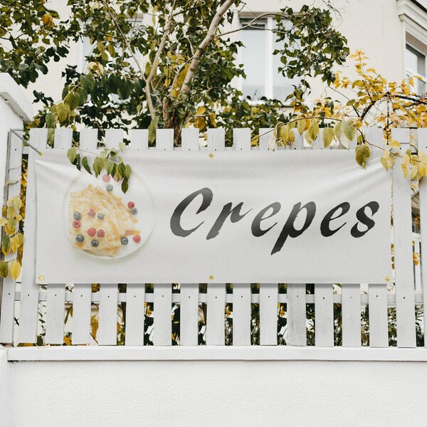 Signmission Crepes, 24 Inch x 72 Inch, Vinyl Banner - B-72-30534