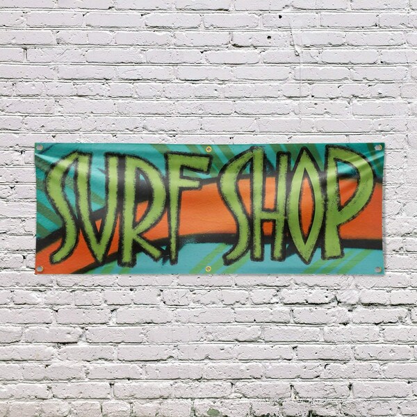 Signmission Surf Shop, 24 Inch x 72 Inch, Vinyl Banner - B-72-30873