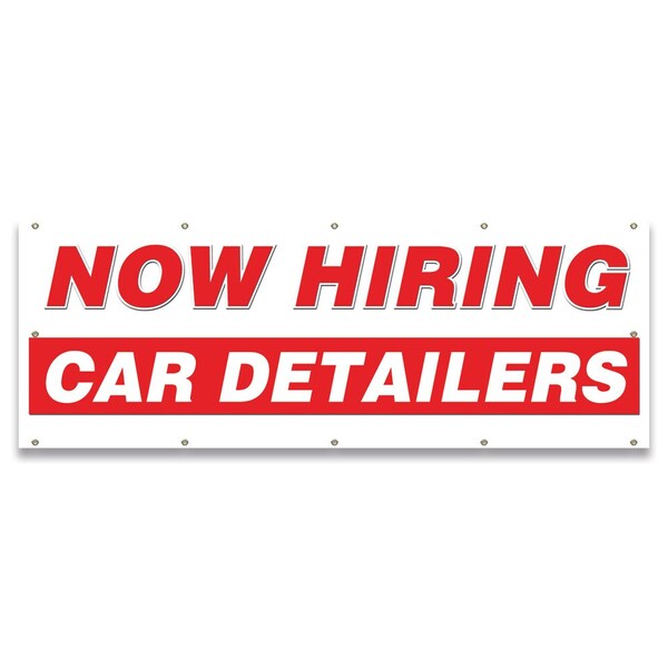 Signmission Now Hiring Car Detailers Banner Apply Inside Accepting Application Single Sided - B-120-30209