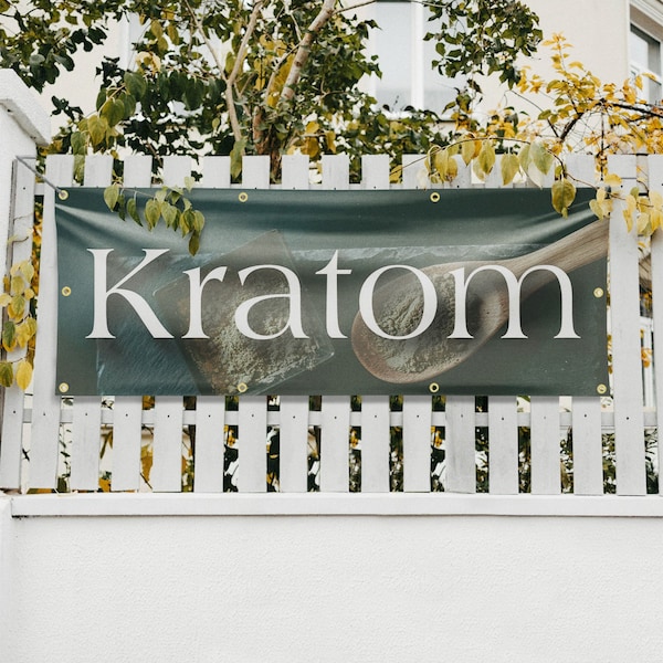 Signmission Kratom, 36 Inch x 96 Inch, Vinyl Banner - B-96-30719