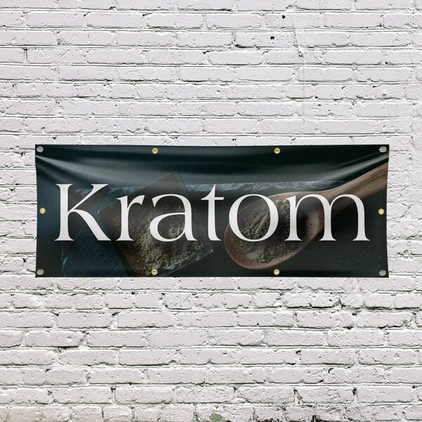 Signmission Kratom, 36 Inch x 96 Inch, Vinyl Banner - B-96-30719