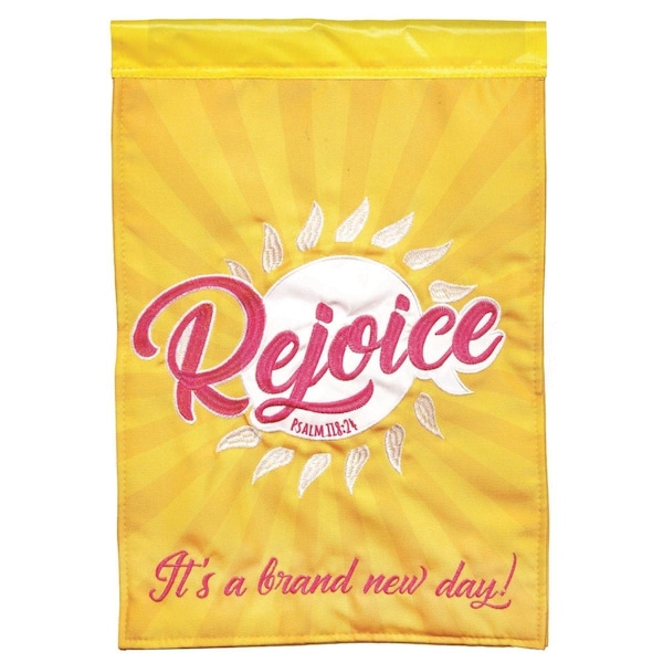 Magnolia Gardens 13 x 18 in Rejoice Psalm 11824 Polyester  Print Double Applique Garden Flag - FLAG2066