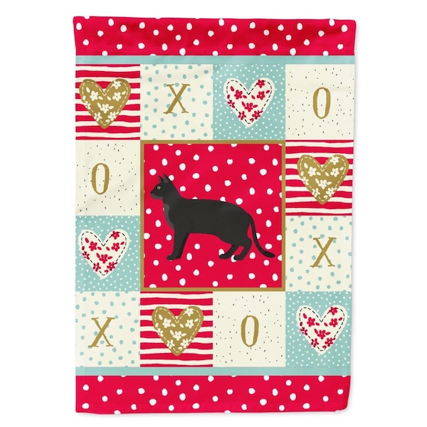 Patioplus 11 x 0.01 x 15 in. Chausie Black Cat Love Garden Flag - PA1716847