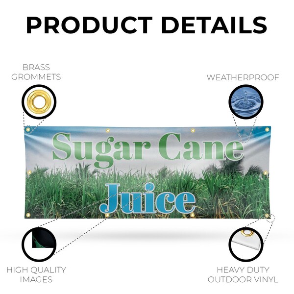 Signmission Sugar Cane Juice, 36 Inch x 96 Inch, Vinyl Banner - B-96-30871