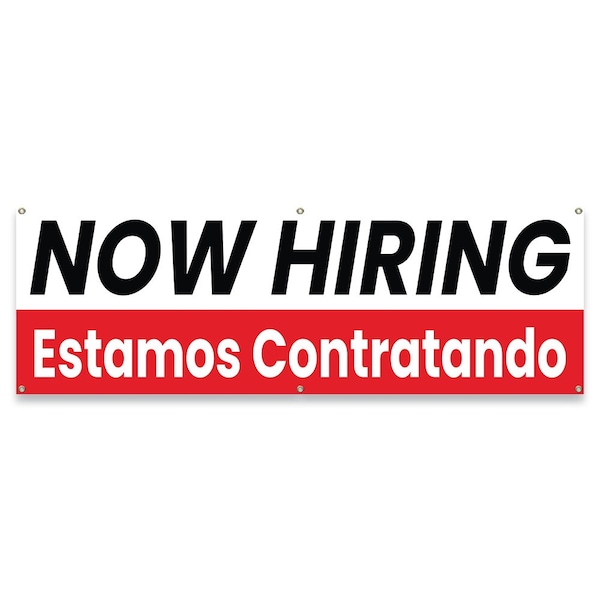 Signmission Now Hiring Estamos Contratando Banner Concession Stand Food Truck Single Sided - B-72-30113